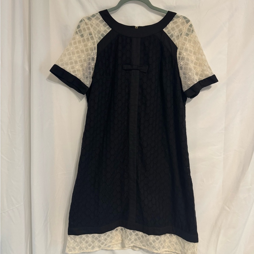Retro Black and White Lace Mini Dress